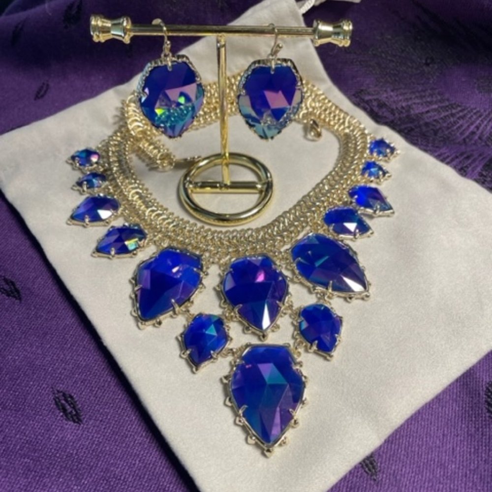 Kendra Scott Cobalt Iridescent Gretchen / Corley Set